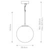 Marmurowa lampa wisząca KEPLER kulisty klosz z kamienia alabastrowego naturalne smugi żyłkowanie LED 15W  3000K QN-KEPLER-1P-M-BG